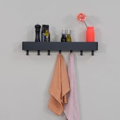 Nolan 7 Wandkapstok Zwart 72cm