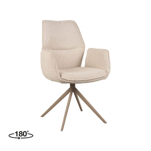 Eetkamerstoel Johnson Boucle met bruin onderstel 58cm