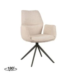 Eetkamerstoel Johnson Boucle met zwart onderstel 58cm