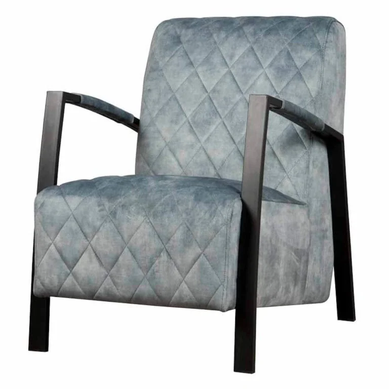 Dexter Fauteuil velvet Lichtblauw 65cm