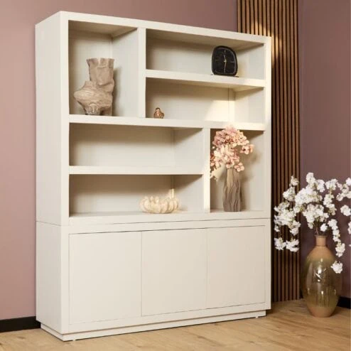 Vakkenkast Dortmund XL mangohout zand 160cm