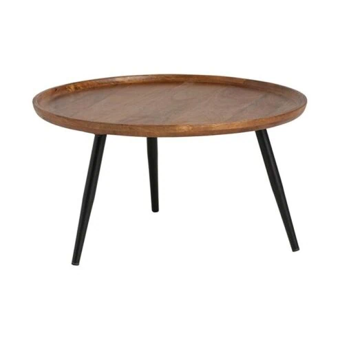 Bijzettafel Jacobs Bruin rond Mangohout 75cm