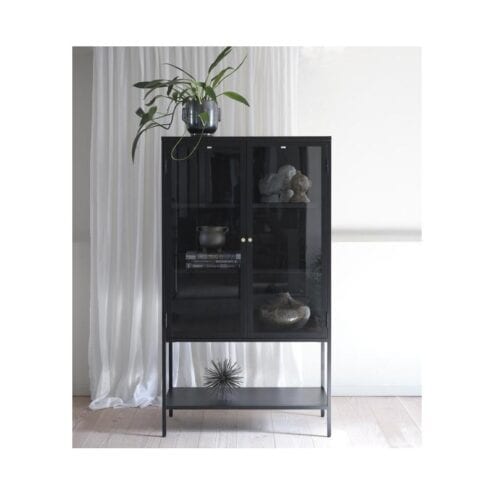 Tommy Vitrinekast Zwart 90cm