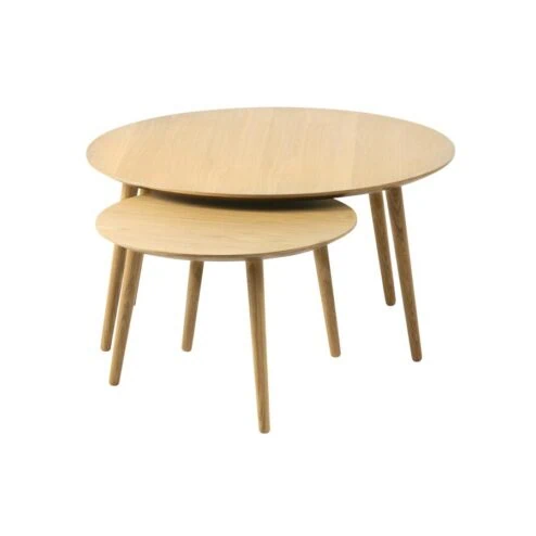 Ada Salontafel set van 2 rond Naturel