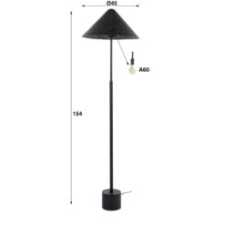 Wanda 1-lichts Vloerlamp Charcoal