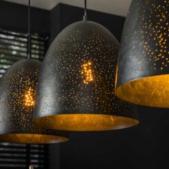 Quinn 3-lichts Hanglamp geperforeerd Charcoal