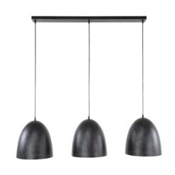 Quinn 3-lichts Hanglamp geperforeerd Charcoal