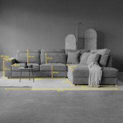 Bank Richie Ottomane rechts Stof groen