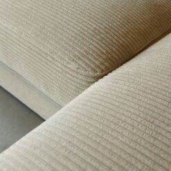Bank Uno Chaise longue rechts ribstof beige