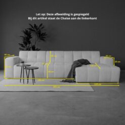 Bank Wave Chaise longue links Taupe