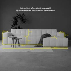 Bank Wave Chaise longue links Taupe