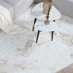 Suave vloerkleed kiezelvorm ivoor 160cm x 230cm