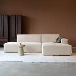 Bank Enzo Chaise longue rechts Stof beige taupe