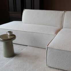 Bank Enzo Chaise longue rechts Bouclé wit