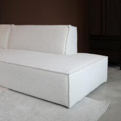 Bank Enzo Chaise longue links Bouclé wit