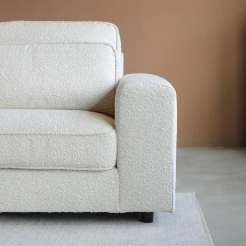 Bank Richie Ottomane links Bouclé wit