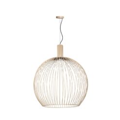 Wire 1-lichts hanglamp zand 70cm