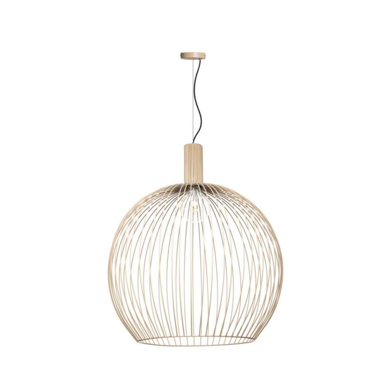 Wire 1-lichts hanglamp zand 70cm