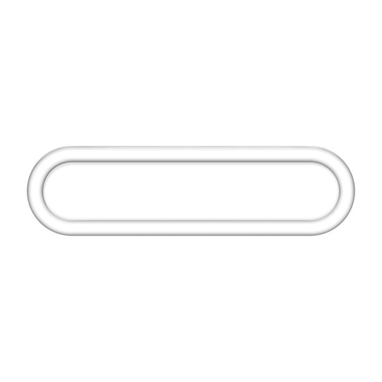 Edward 1-lichts Ovaal plafondlamp wit 60cm