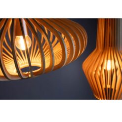 Tess 1-lichts Hanglamp hout langwerpig