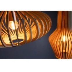 Tess 1-lichts Hanglamp hout langwerpig