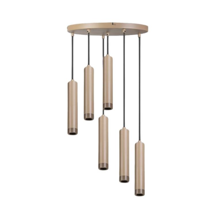 Miller 6-lichts getrapte hanglamp zand
