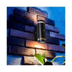 Carcer 2-lichts Buitenlamp vierkant Zwart Schemer sensor