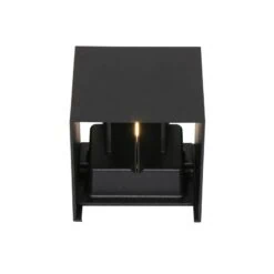 Carcer 2-lichts Buitenlamp vierkant XL Zwart Schemer sensor