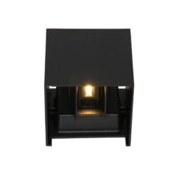 Carcer 2-lichts Buitenlamp vierkant XL Zwart Schemer sensor