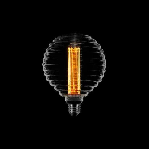 Led lamp Kooldraad Ribbel 12cm E27 Smoke 3 standen