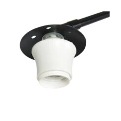 Ariana 1-lichts Vloerlamp Zwart met Wit Chintz kap