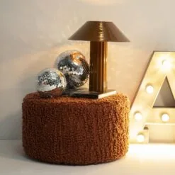 Alderney Poef Groot Terracotta 60cm