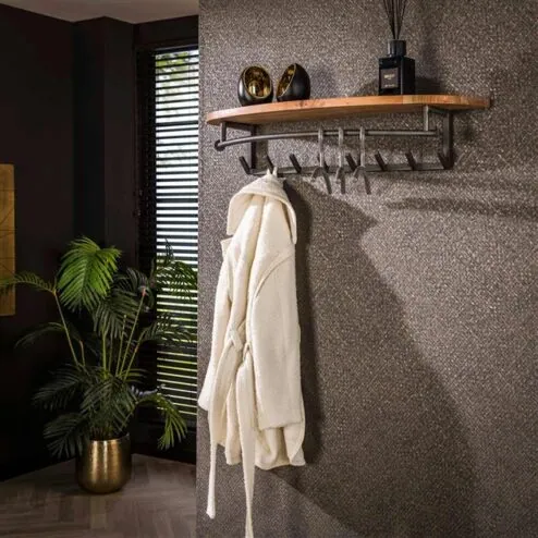 Bravo Kapstok rond 8 haken Acaciahout 100cm