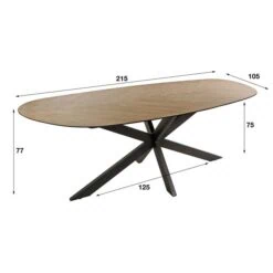 Katla Eettafel organisch Teakhout 215cm