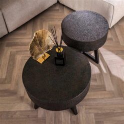 Salvius Salontafel Rond hoog metallic 50cm