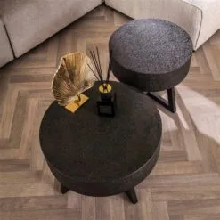 Salvius Salontafel Rond laag metallic 60cm