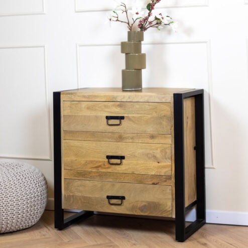 Britt Ladenkast 3 lades mangohout 80cm