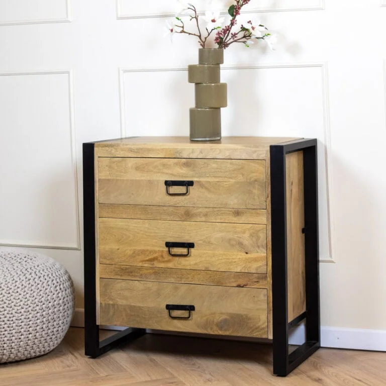 Britt Ladenkast 3 lades mangohout 80cm