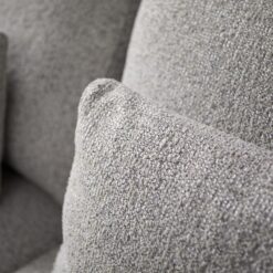 Bank Como met ronde chaise longue links - Grijs stof