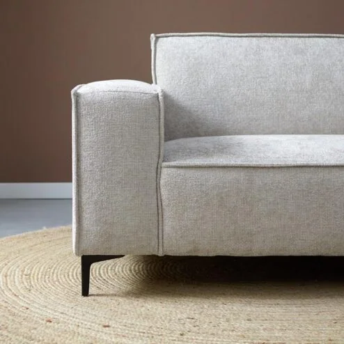 Bank River met ottoman rechts - Taupe stof