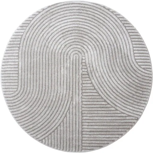 Ella vloerkleed Grijs Rond 160x160cm