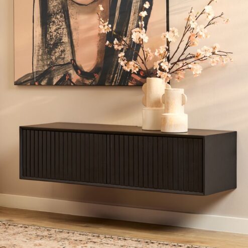 Zwevend Tv meubel Martin Zwart 120 cm