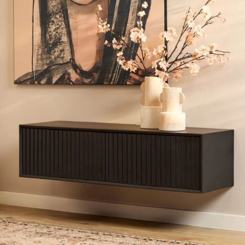 Zwevend Tv meubel Martin Zwart 120 cm