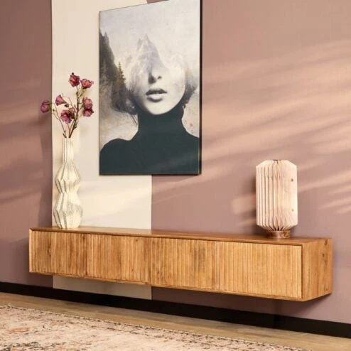 Zwevend Tv meubel Martin Naturel 200 cm