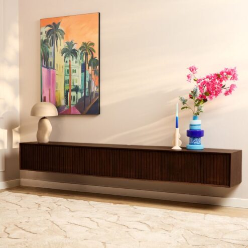 Zwevend Tv meubel Martin Walnoot 240cm