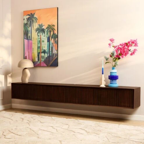 Zwevend Tv meubel Martin Walnoot 240cm