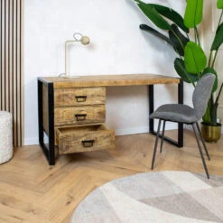 Britt Bureau industrieel mangohout naturel lades (schadedeal 341, 342, 343)