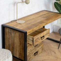 Britt Bureau industrieel mangohout naturel lades (schadedeal 341, 342, 343)