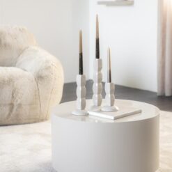 Salontafel Mesita rond Taupe 60cm