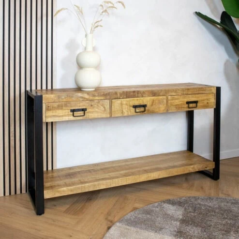 Britt sidetable industrieel mangohout 150cm